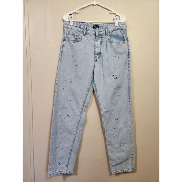 BoohooMan‎ Jeans Straight Leg Paint Splatter Pattern Men's Size 32 - Picture 1 of 8